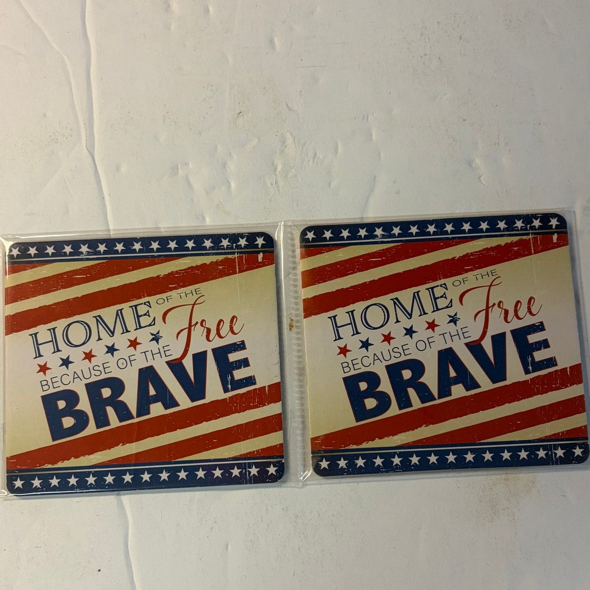 VFW 'Home of the Free Because of the Brave' Coasters (Set of 4)