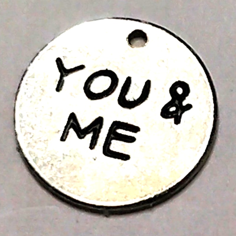 4‑Pk Inspirational Word Charms Patinated Silver‑Tone 13–20mm DIY Jewelry Making