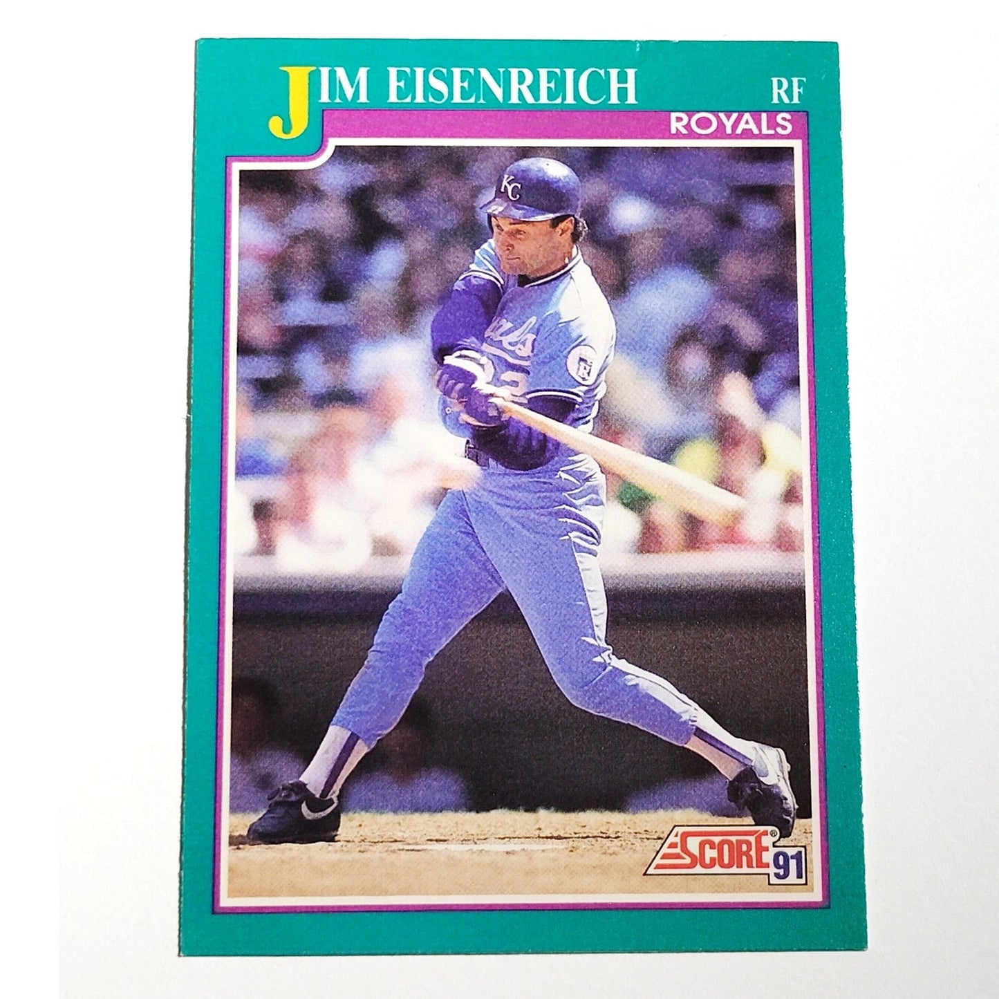1991 Score Jim Eisenreich #154 Kansas City Royals Outfielder Baseball Card NM