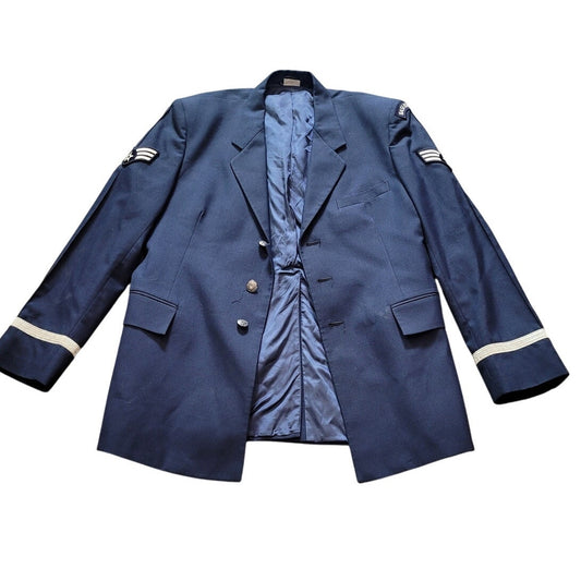 1998 USAF Men’s Dress Blue Coat – Shade 1620, 43L, Poly/Wool Serge, Crown Clothing Co.