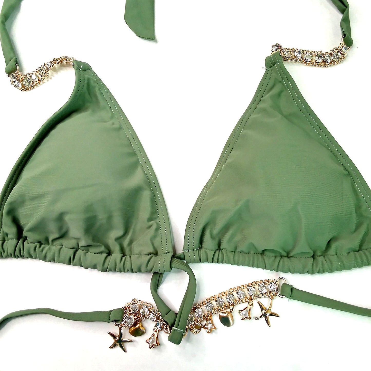 YAUASOPA Shiny Diamond Charms Bikini Top Women’s Medium