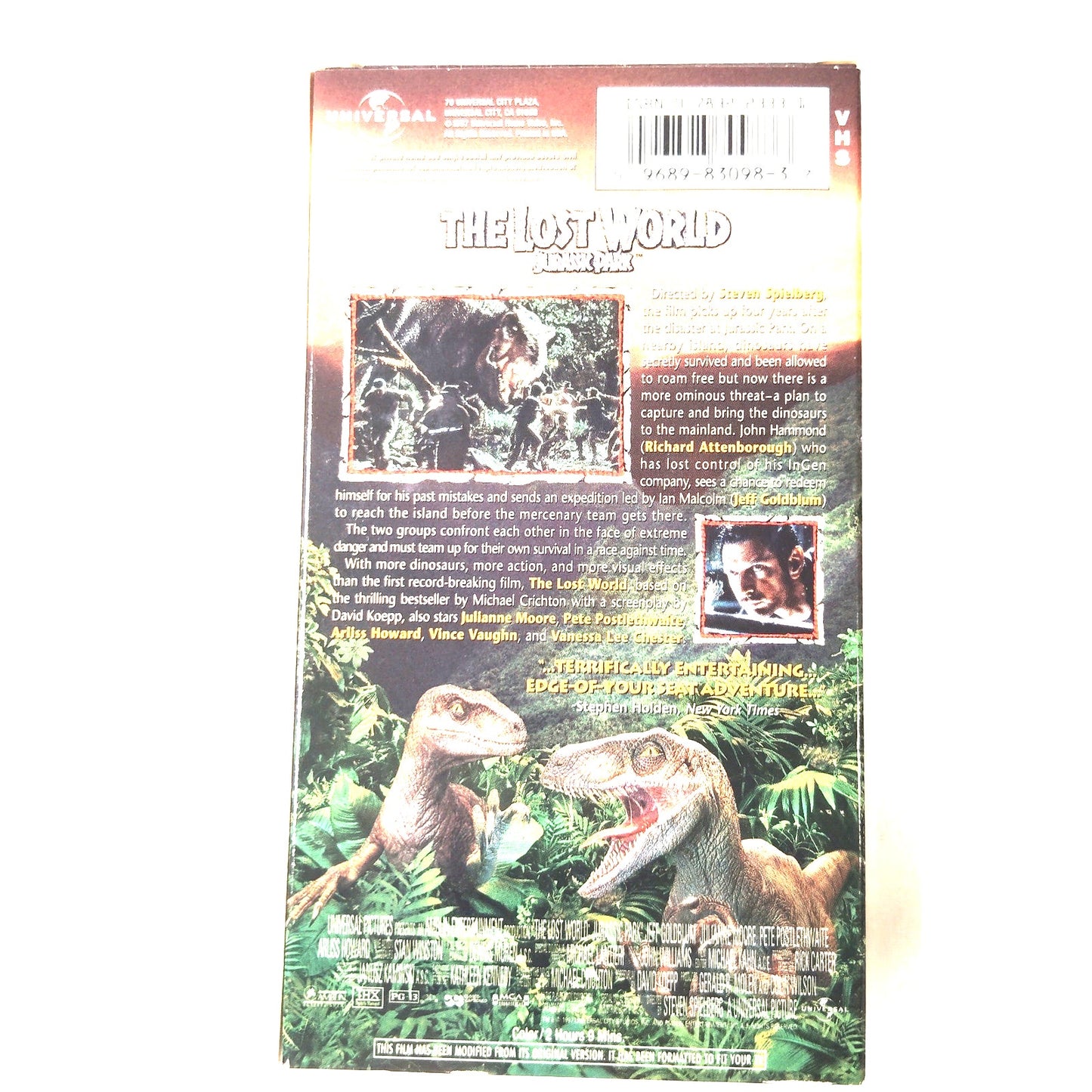 The Lost World Jurassic Park VHS 1997 Steven Spielberg Adventure, Hologram Cover