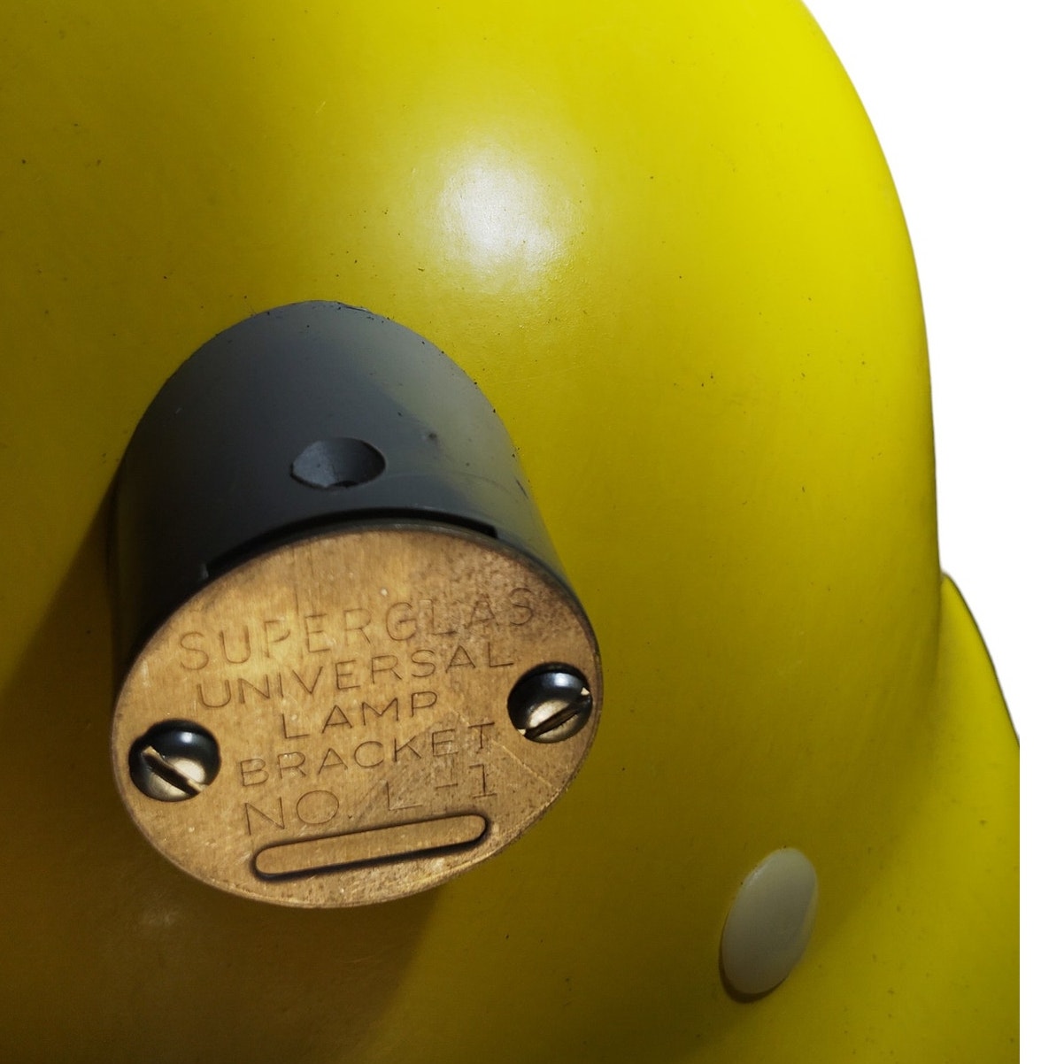 1970's Fibre-Metal Yellow Safety Headwear, ANSI Z89.1-1969 Class C w/ Universal Lamp Bracket No. L-1