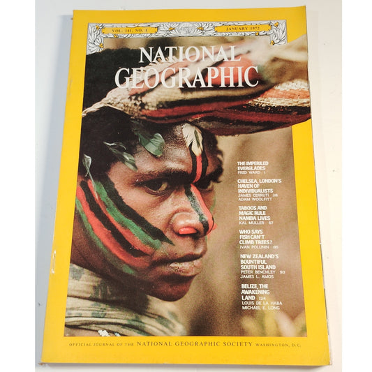 National Geographic Magazine – January 1972, Everglades, Belize, New Zealand
