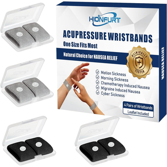 4-Pack Motion Sickness Bands – Anti-Nausea Wristbands for Adults & Kids
