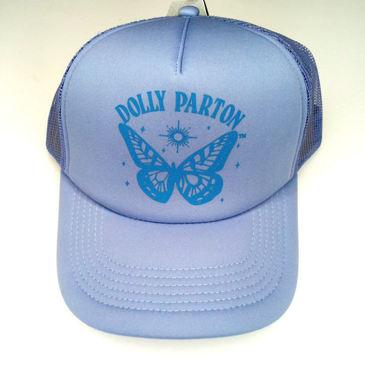 Dolly Parton Butterfly Logo Trucker Cap Light Blue Mad Engine New