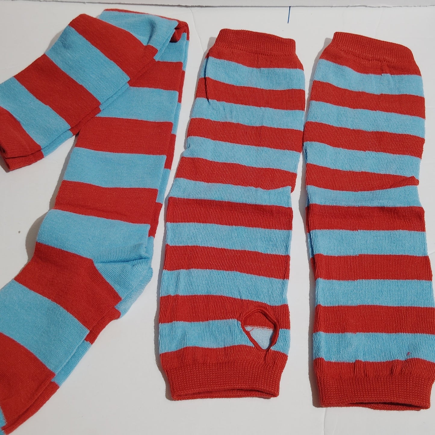 Girls Tulle Tutu Set, M, T‑Shirt Striped Thigh‑High Socks Tutu Skirt Headband
