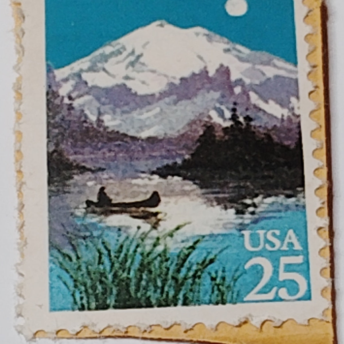 1989 Washington Statehood 25 Cent USPS Postage Stamp - Blue & White Scenery