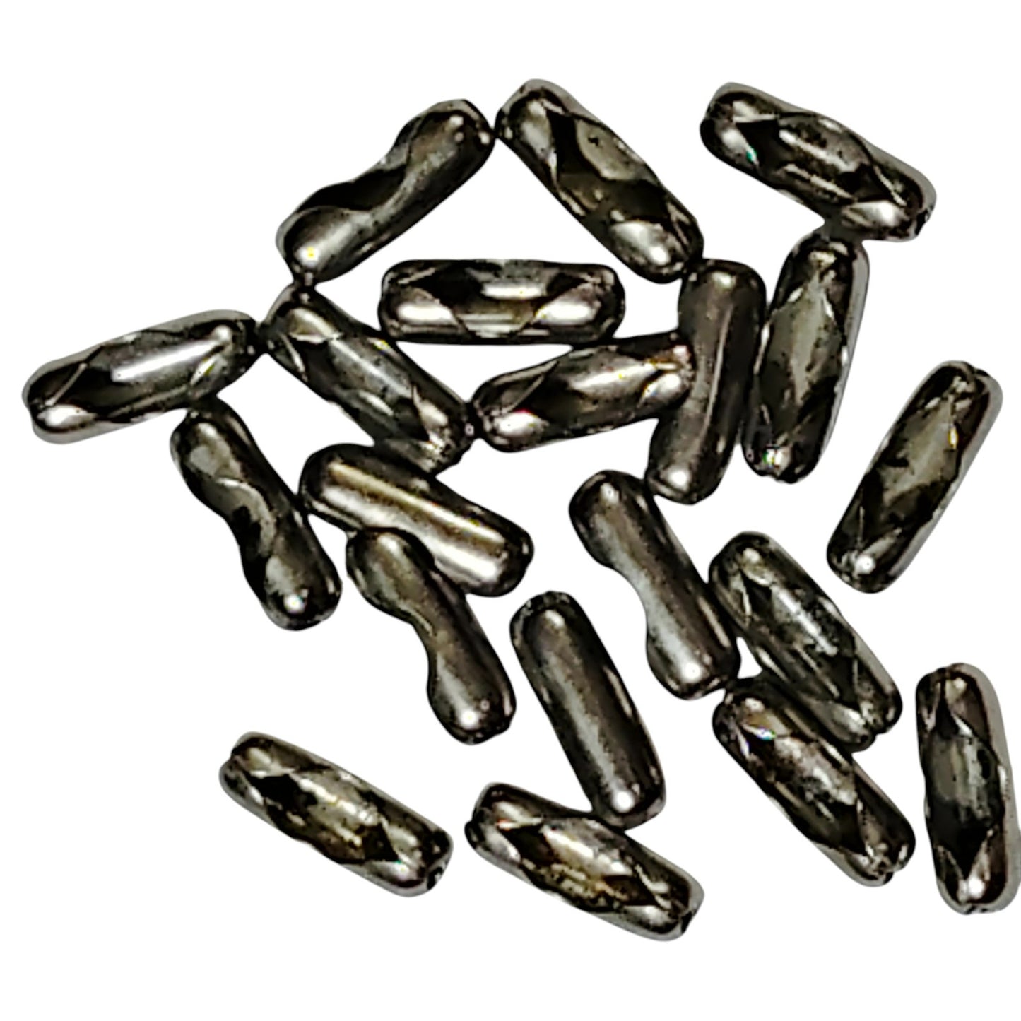 20pcs Ball Chain Connectors – Metal Beaded Chain Couplers, Standard Size, Silver Finish