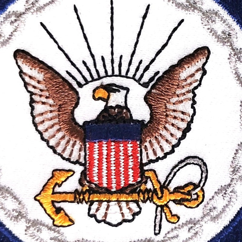 US Navy Retired Patch Novelty Mitchell Proffitt 3" Round Iron‑On or Sew‑On