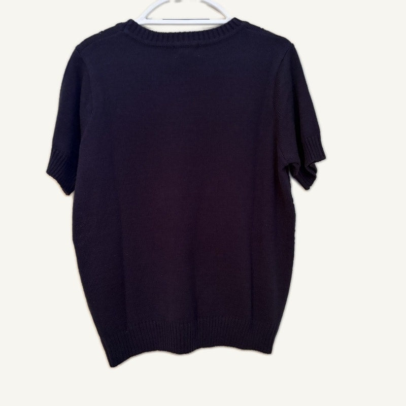 Vicki Wayne L 3PC Navy Openwork Sweater & Lori by AM Casuals 16 Pants Set