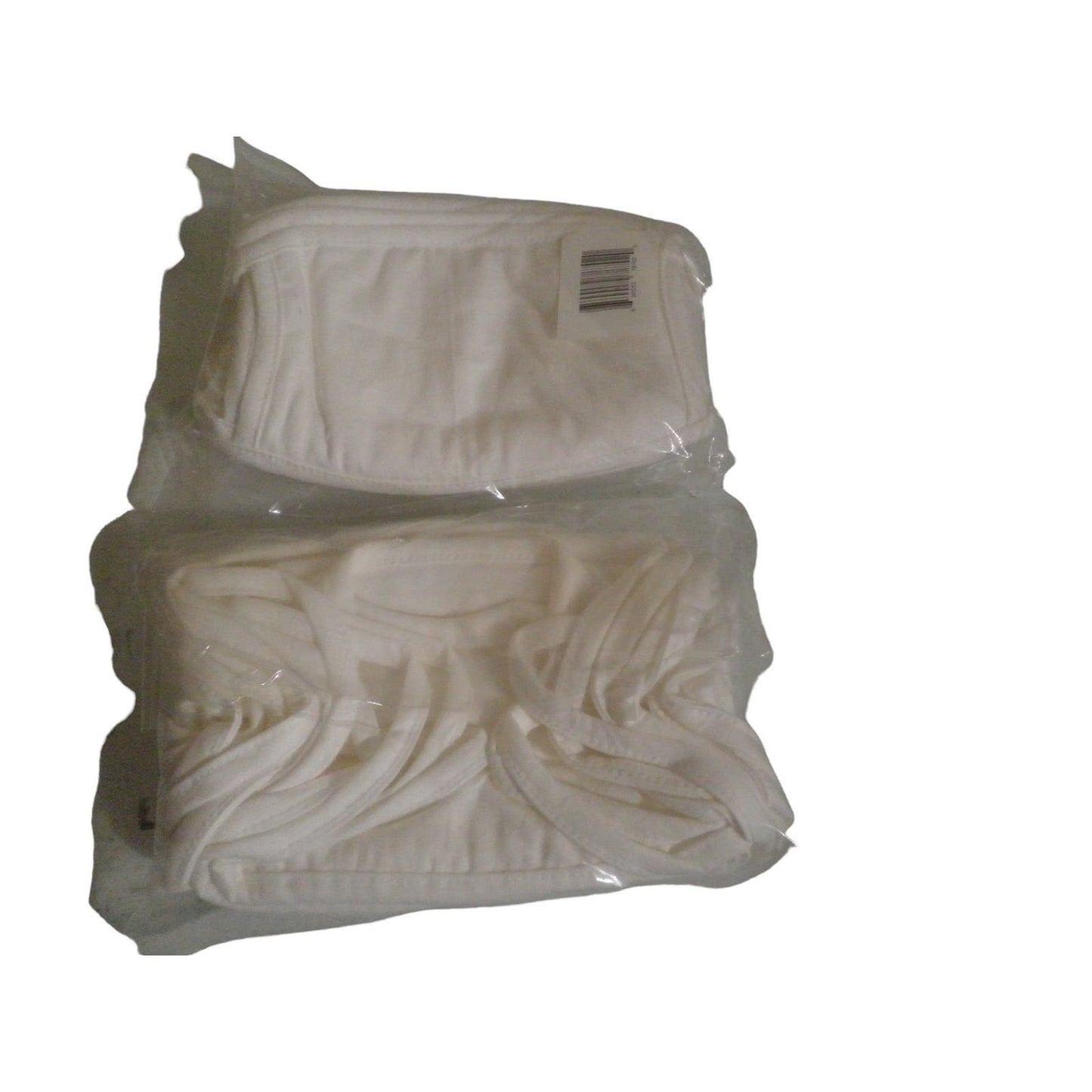 24 Ct.- Reusable Fabric Mask, 2 PKs of 12, 2-Layer, White, 100% Cotton