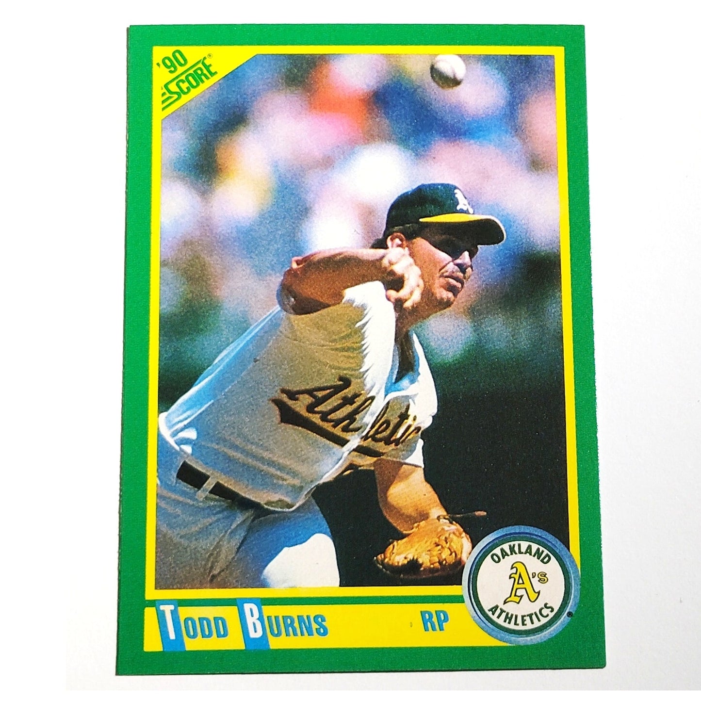 1990 Score Todd Burns Card No. 64 Oakland Athletics RP VG/EX