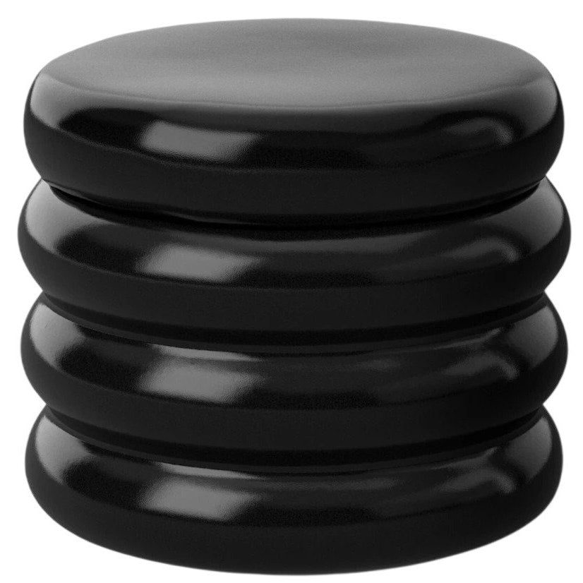 Bubble Lidded Box  6" H × 4.5" W Black Ceramic Storage Container Room Essentials