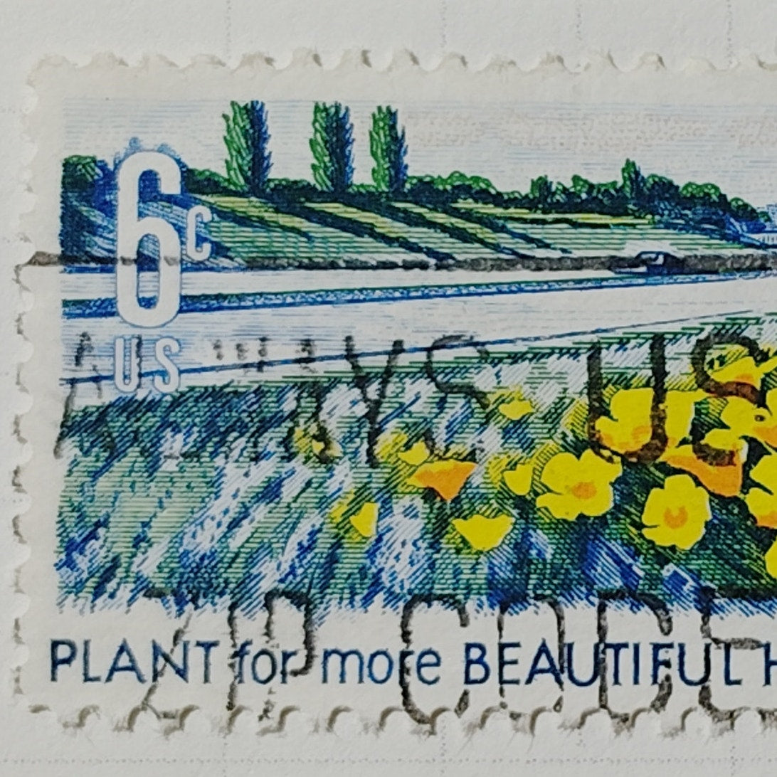 1969 US 6c Plant for More Beautiful Highways Stamp #1367 Used Cancelled