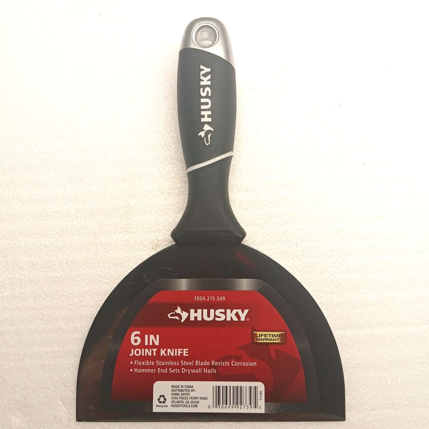 Husky 6" Stainless Steel Joint Knife Drywall Tool - Hammer End Soft Grip