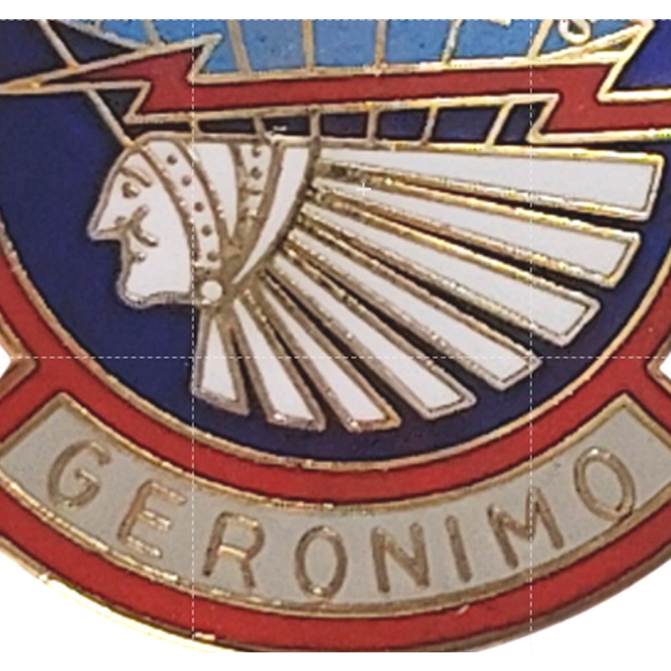 501st Airborne Geronimo Novelty Biker Jacket Hat Lapel Pin 1‑1/8" × 1", VTG NOS