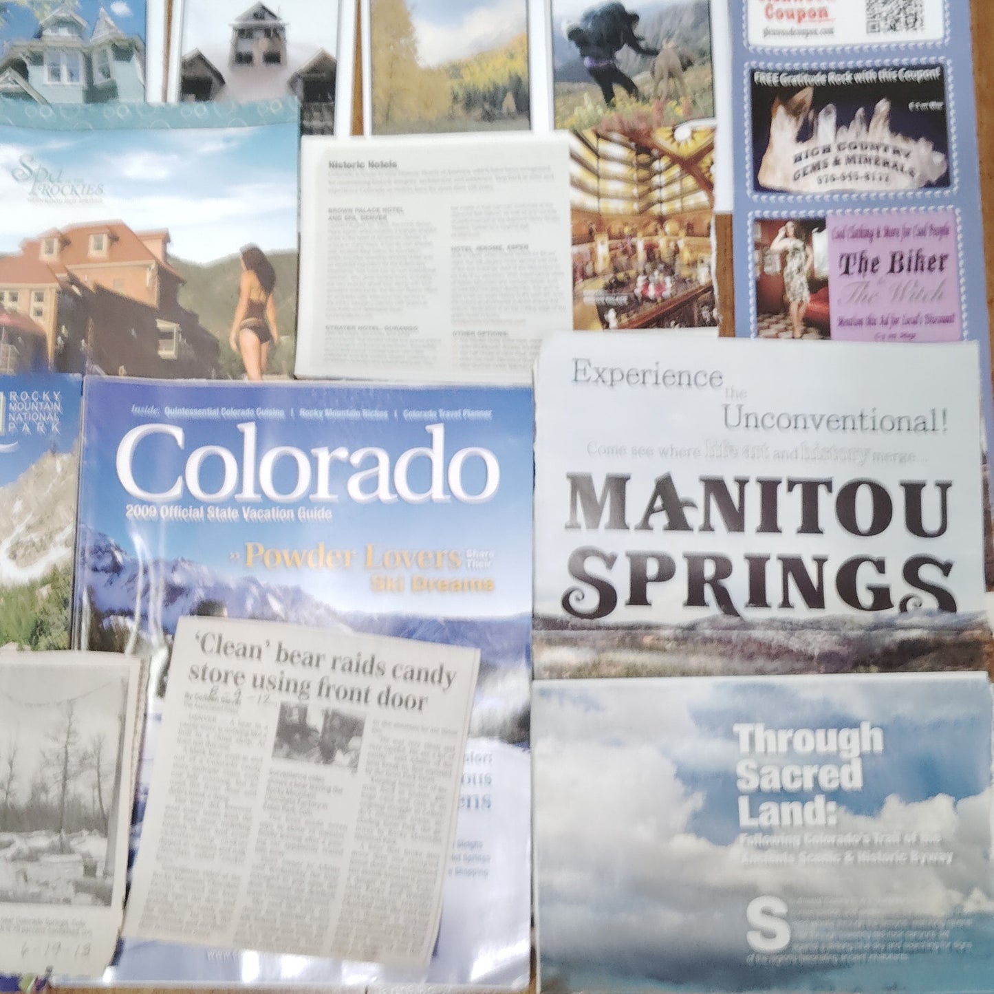 Colorado Rocky Mountain Park Ouray Vacation Ephemera Lot - 2013 Travel Souvenirs