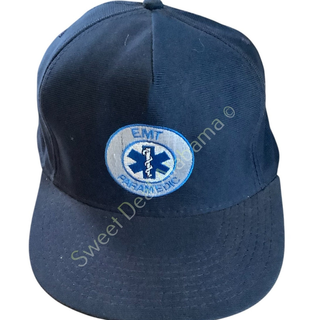 Embroidered EMT Paramedic Snap-Back Cap with "emt life" Window Vinyl Transfer