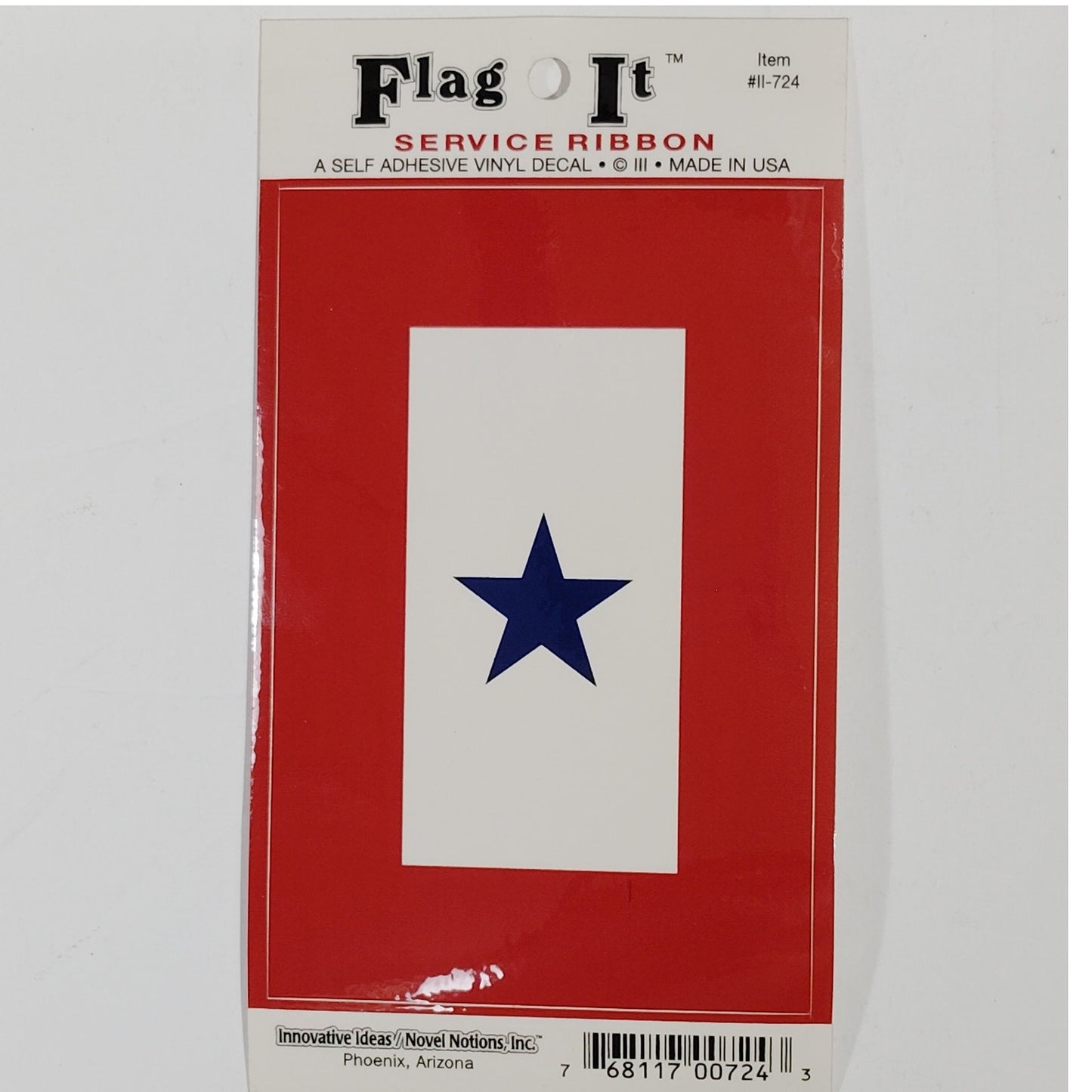 Single Star Service Ribbon Decal – 5" x 3" Blue Star Banner – Vinyl Bumper Sticker