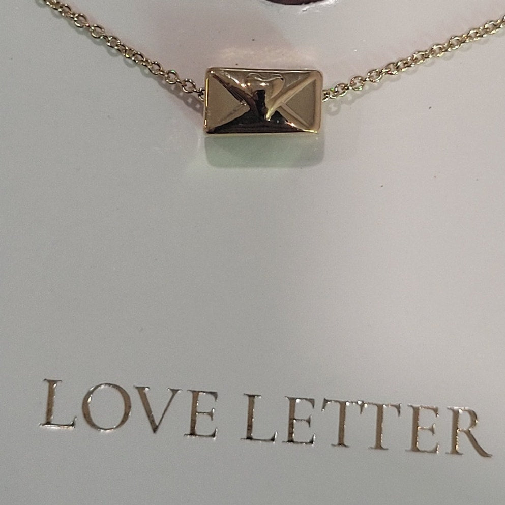 Tiny Tags 14K Gold Ion Plated Love Letter Pendant Necklace – Gold