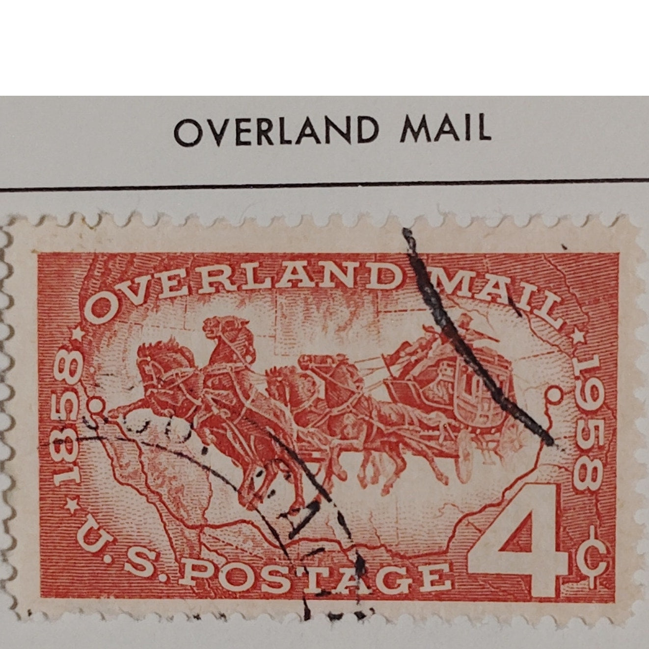 1958 Scott #1120 – 4¢ Butterfield Overland Mail Centennial – Canceled