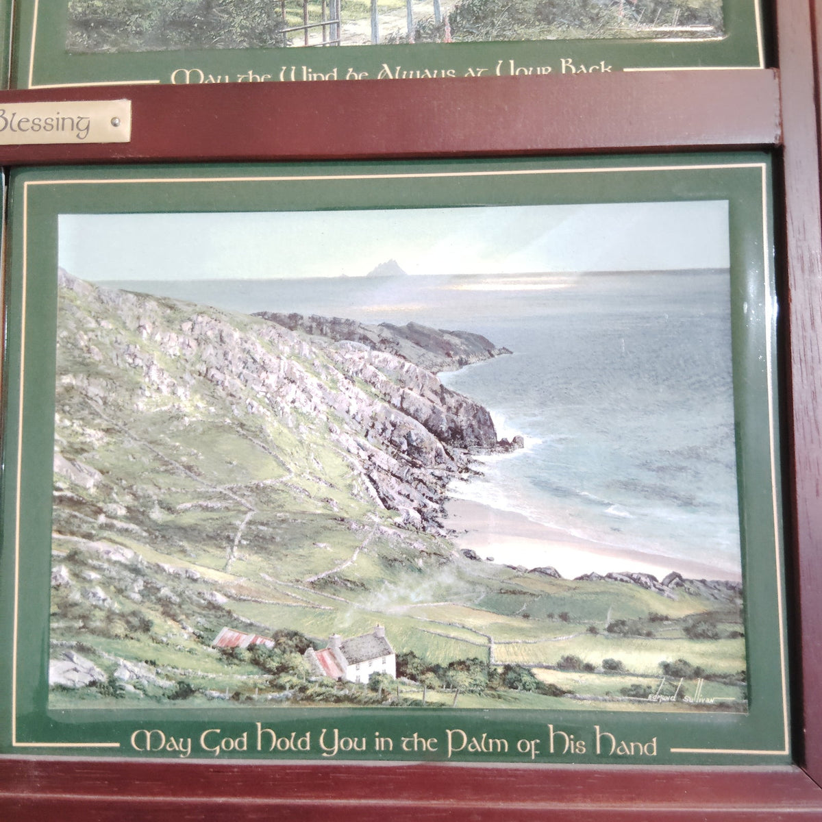 Bradford Exchange Irish Blessing Framed 4-Plate Set by Edmund Sullivan