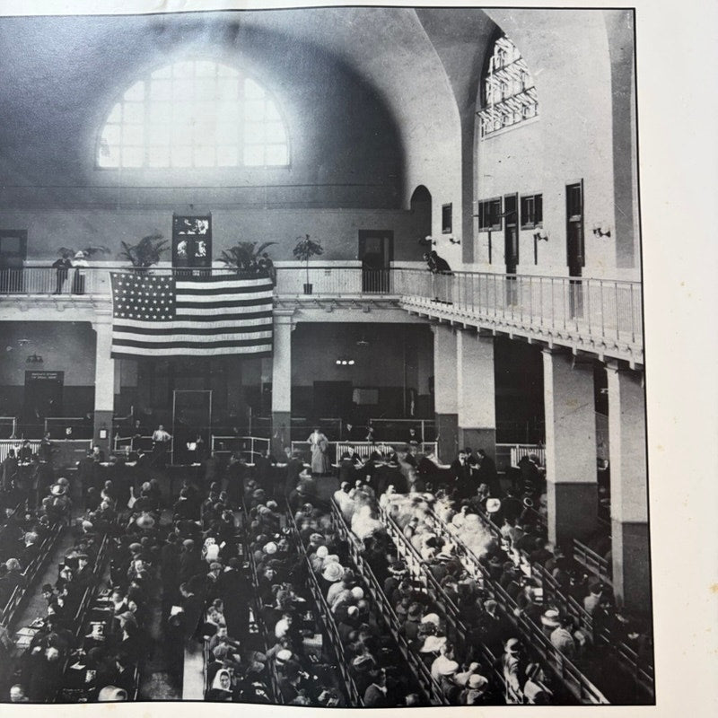 1912 Ellis Island The Great Hall Immigration Photo Print - Black & White, 20x16"