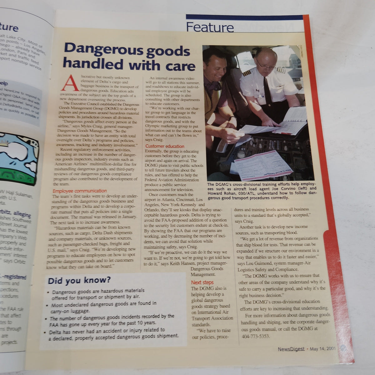 Delta News Digest - May 14, 2001 - Handle With Care Magazine