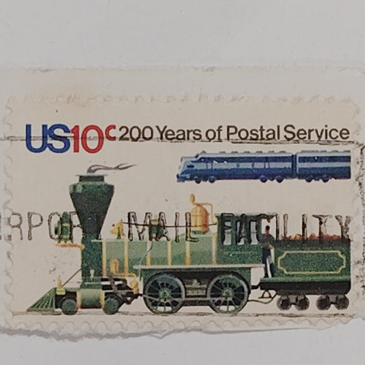 Title: 1975 USPS Bicentennial Stamp – 10¢  Used – Trains – Scott #1574 – Womer