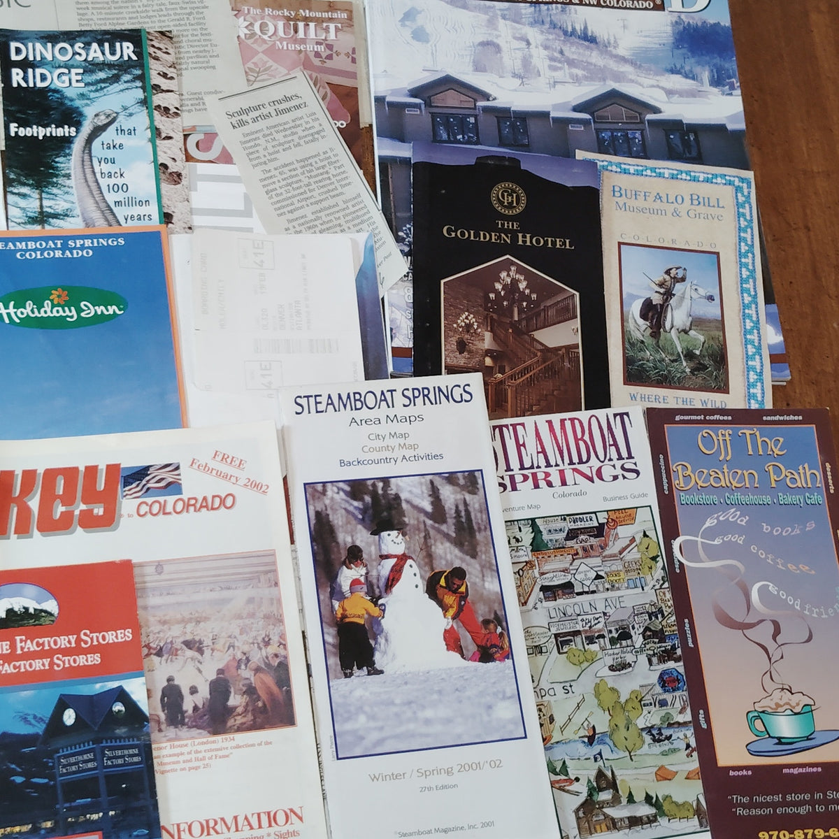 2002 Colorado Vacation Ephemera Lot - Steamboat Springs, Golden Brochures & Maps