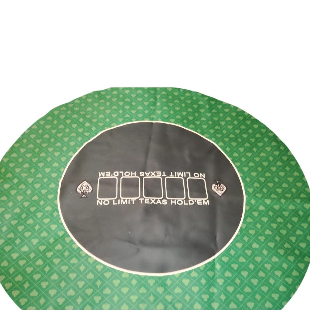 47"D Round Texas Hold'em Poker Mat w/ Rubber Backing Fits 4 Ft Round Tables
