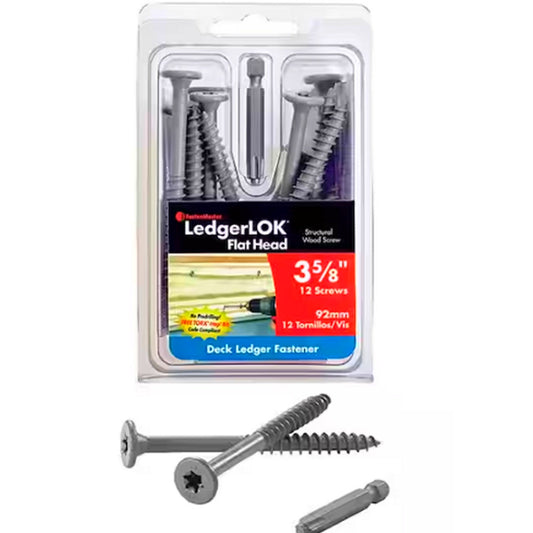 LedgerLOK Flat Head Structural Ledger Board Screws– 3-5/8" flat head wood screws