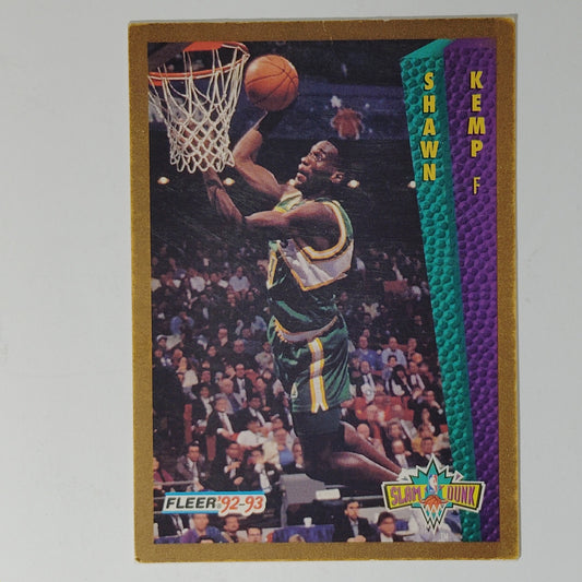 1992-93 Fleer Shawn Kemp #266 Seattle SuperSonics Slam Dunk Hall of Fame Player