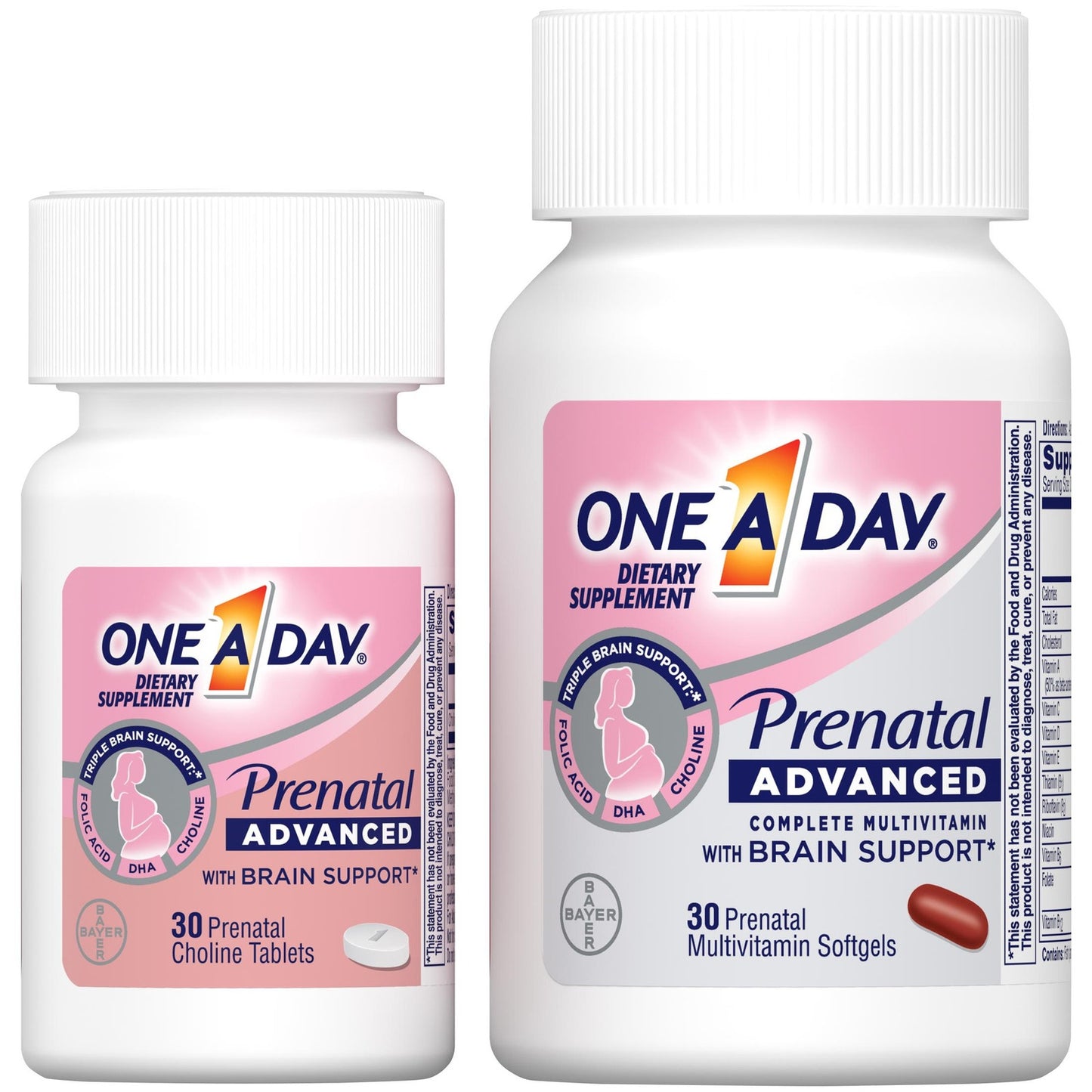 One A Day Advanced Prenatal Multivitamin with Choline, 30+30 Count