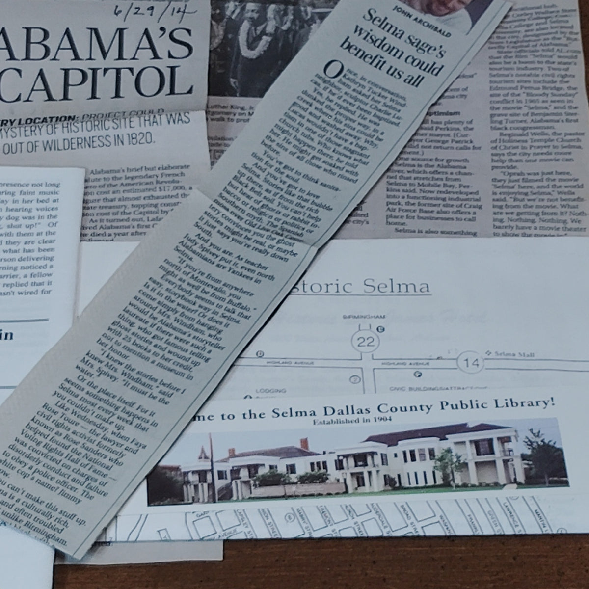 Selma, AL 2007 Historic Travel Ephemera Lot - Brochures & Newspaper Clippings