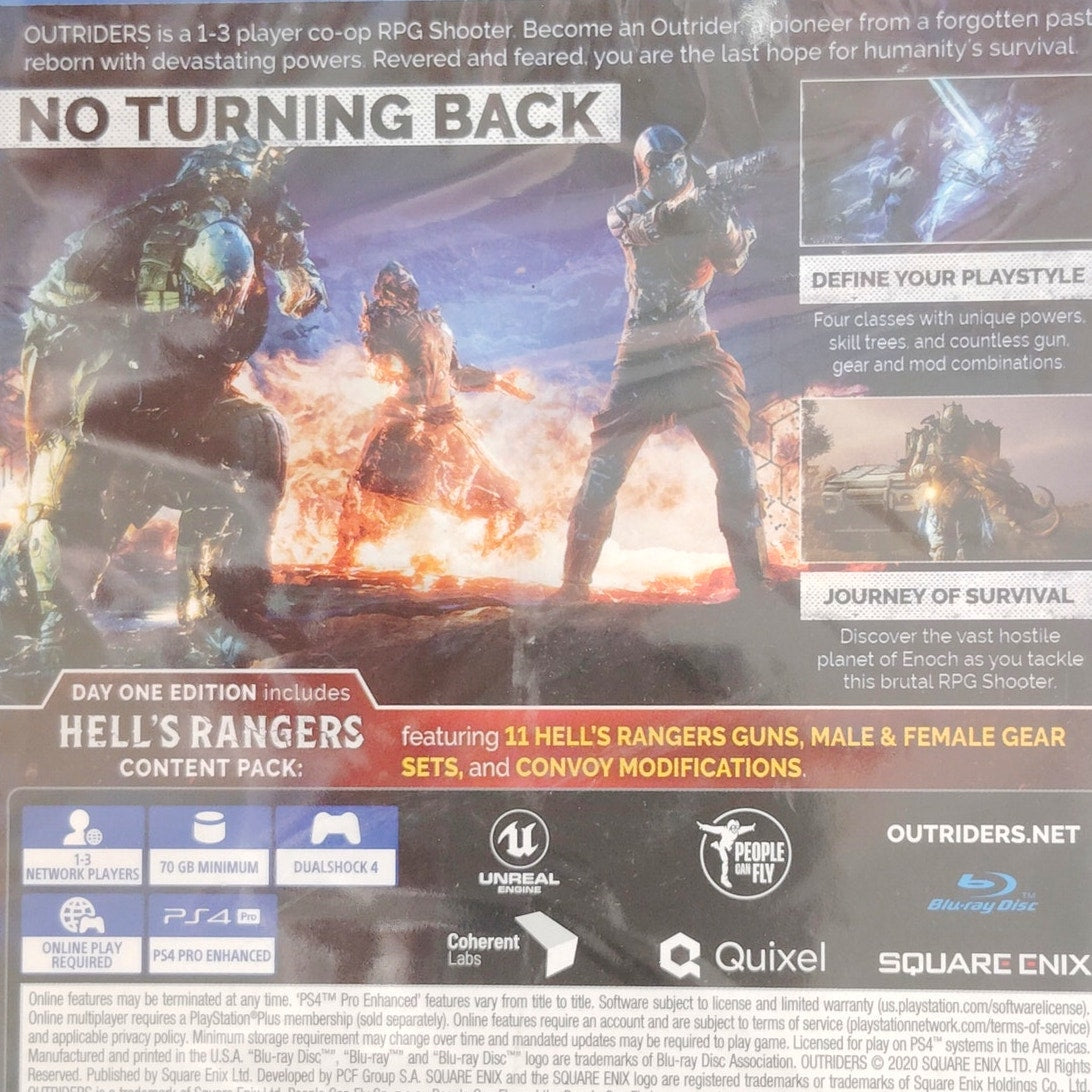 Outriders: Day One Edition PS4 Square Enix Co-Op RPG Shooter Hell's Rangers