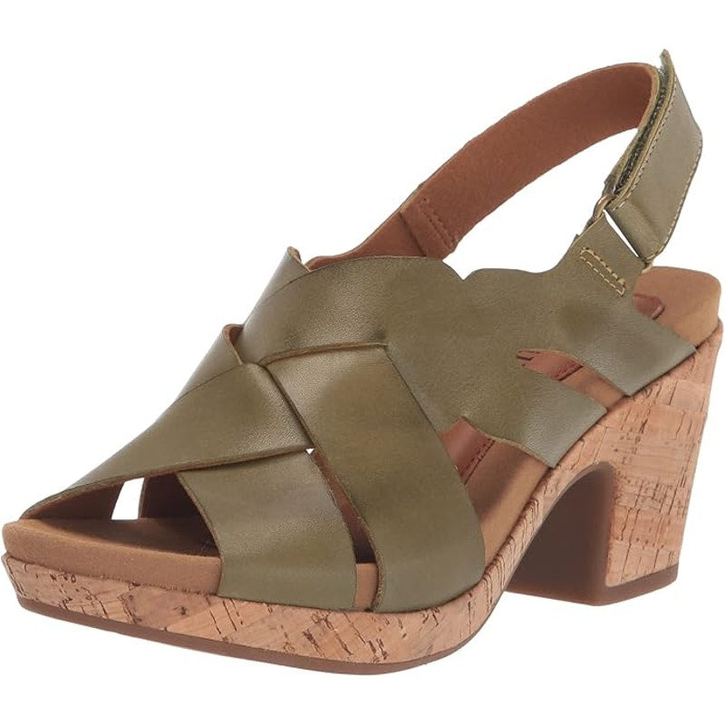 Cobb Hill Alleah Sling Sandal – Avocado, Women’s 8W, Hook & Loop, CJ0944