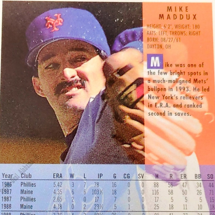Mike Maddux, New York Mets, #571, 1994 Fleer Baseball Collector's Card