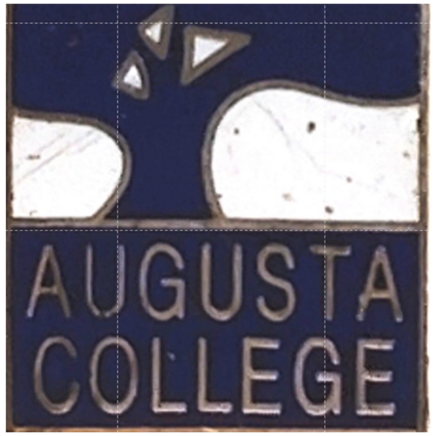 Vintage Augusta College Novelty Biker Jacket Hat Lapel Pin 7/8" × 5/8", NOS