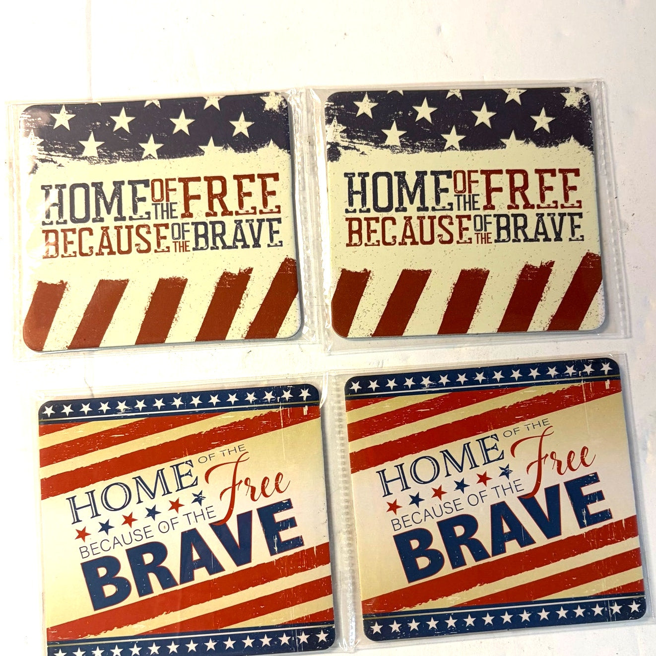 VFW 'Home of the Free Because of the Brave' Coasters (Set of 4)
