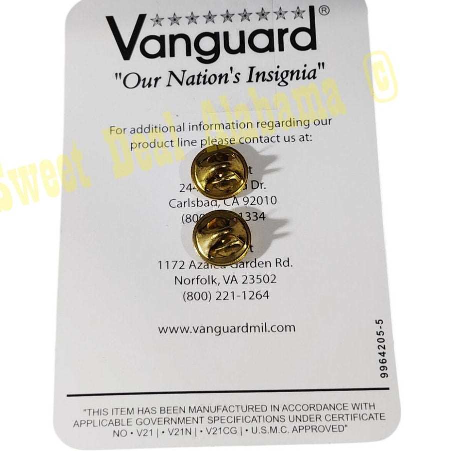 Vanguard Collar Device Pin: Gunner, 13/16"H x 5/8"W, Hat Pin, Lapel Pin, Gold