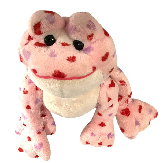 2010 Webkinz Ganz Love Frog, Pink with Red/Purple Hearts, 9" EUC