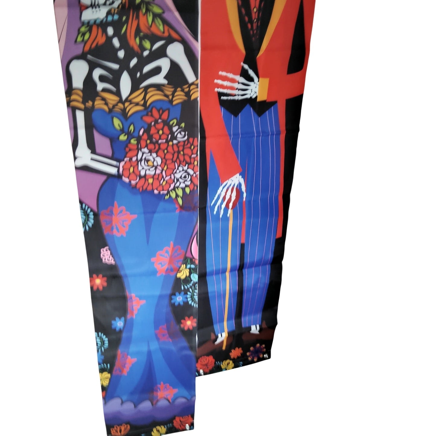 2‑PK Day of the Dead Porch Banners – 12"x71" – Dia de los Muertos Door Décor