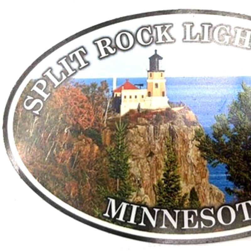 Split Rock Lighthouse Magnet Minnesota Oval Flexible Photo 4‑1/2" × 2‑7/8"