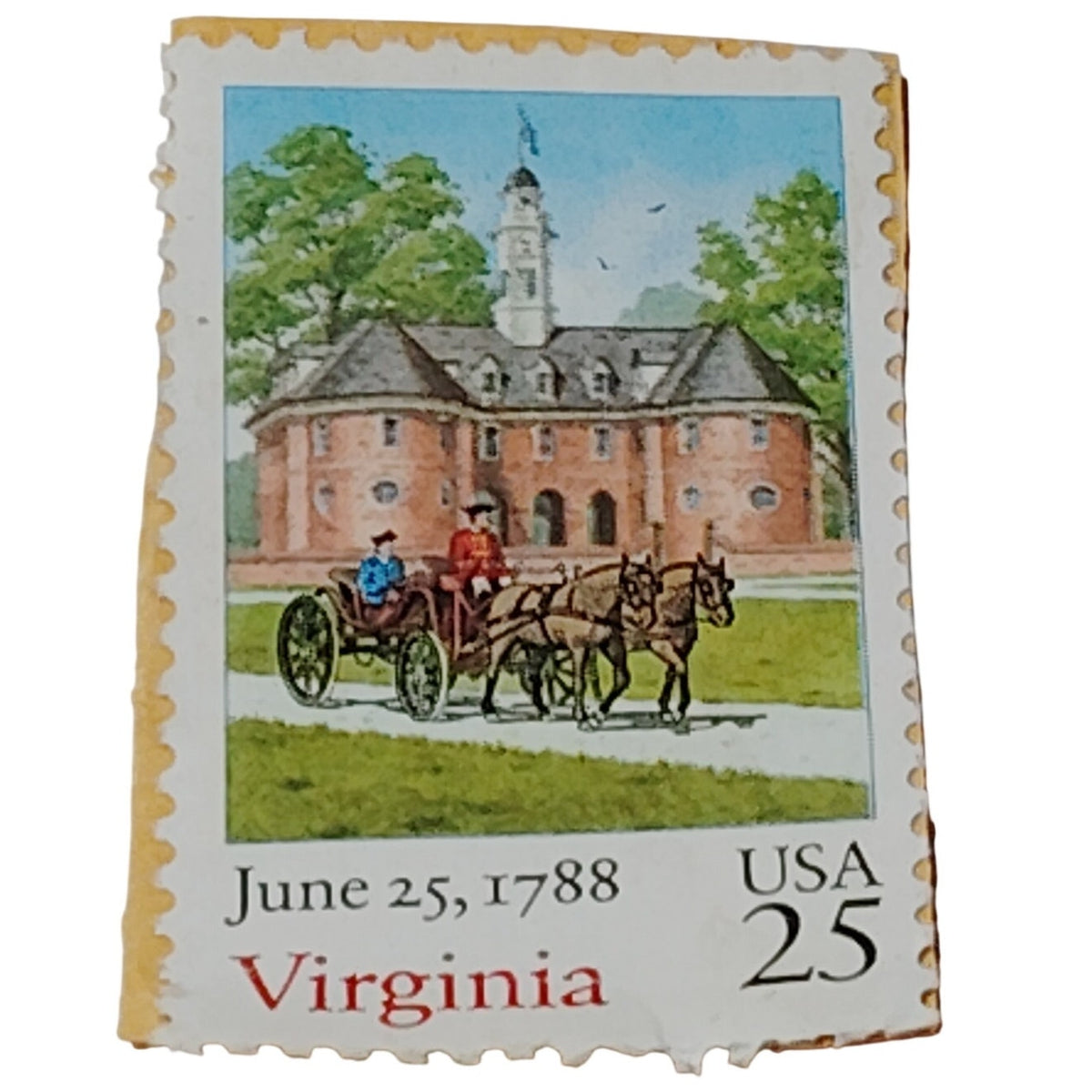 1988 Virginia Bicentennial 25 Cent USA Postage Stamp - Unused Scott #2345