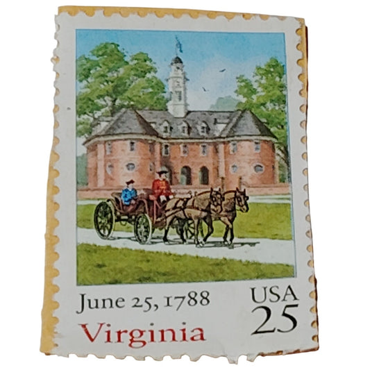 1988 Virginia Bicentennial 25 Cent USA Postage Stamp - Unused Scott #2345