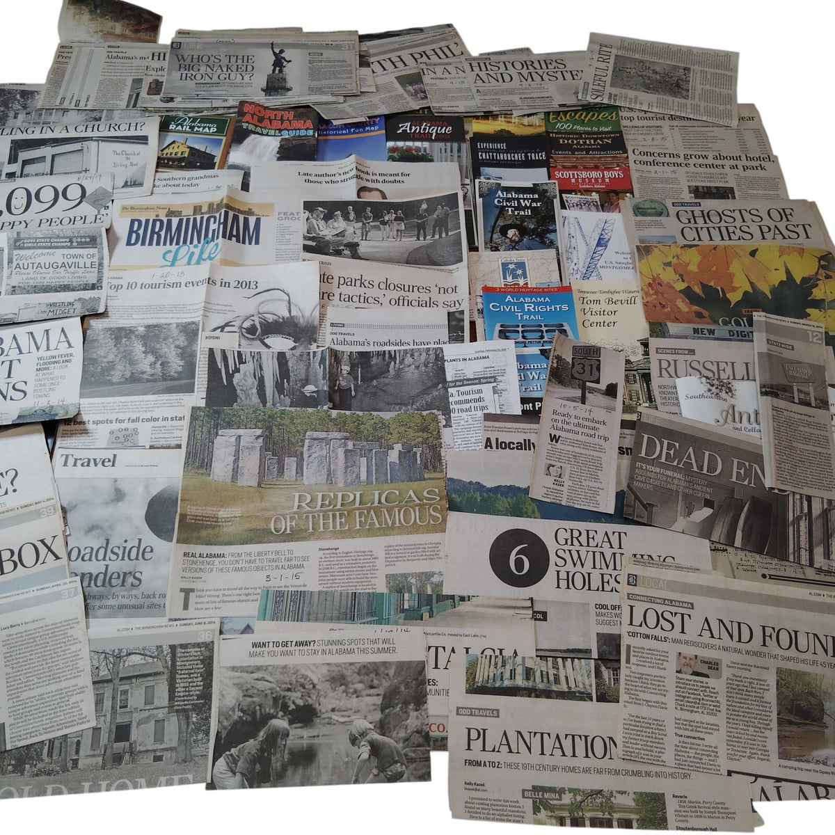 Ghost-Themed Articles & Travel Guides Ephemera Lot - Alabama Memorabilia