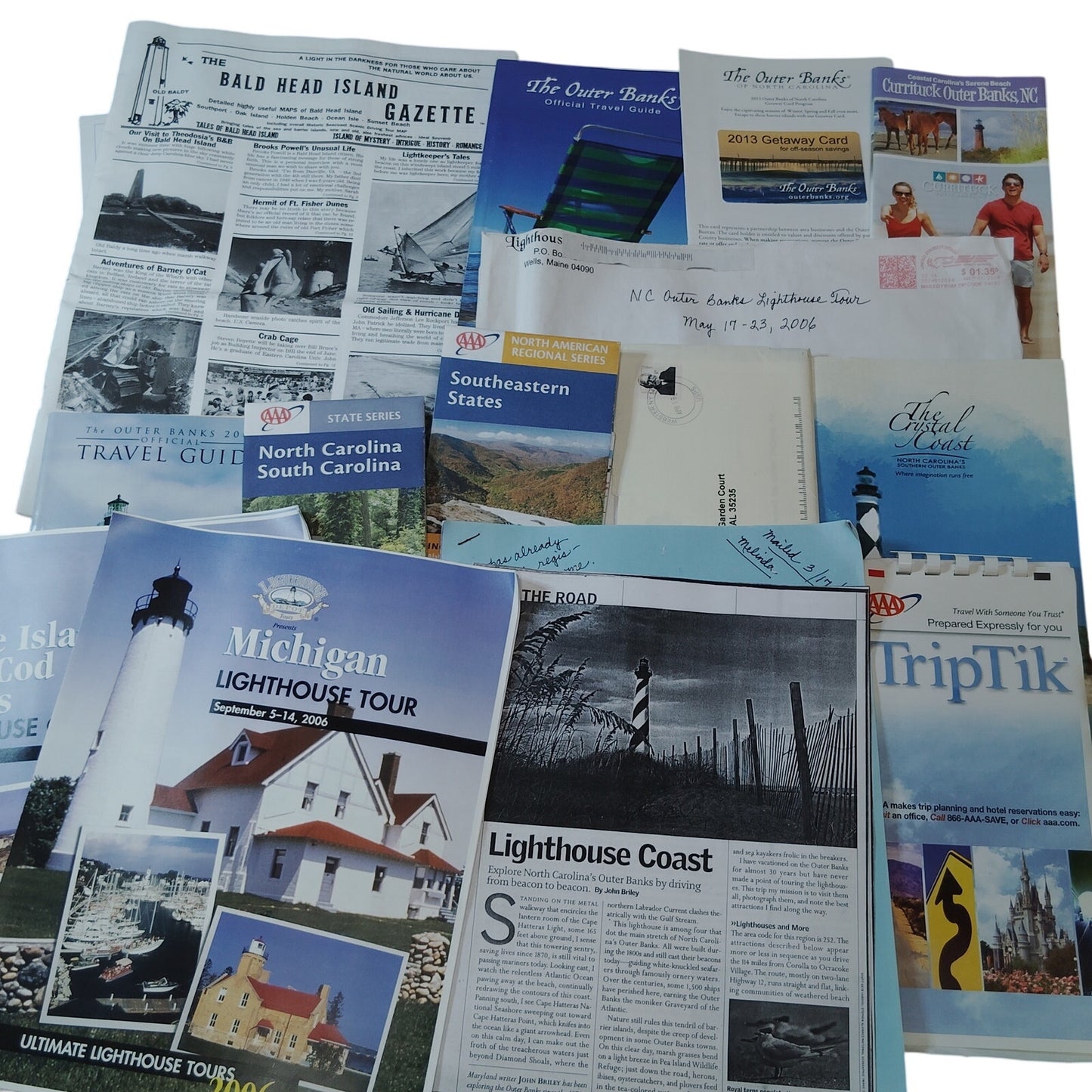 Vintage 2006 North Carolina Lighthouse Tour Ephemera Lot- Outer Banks, Bald Head