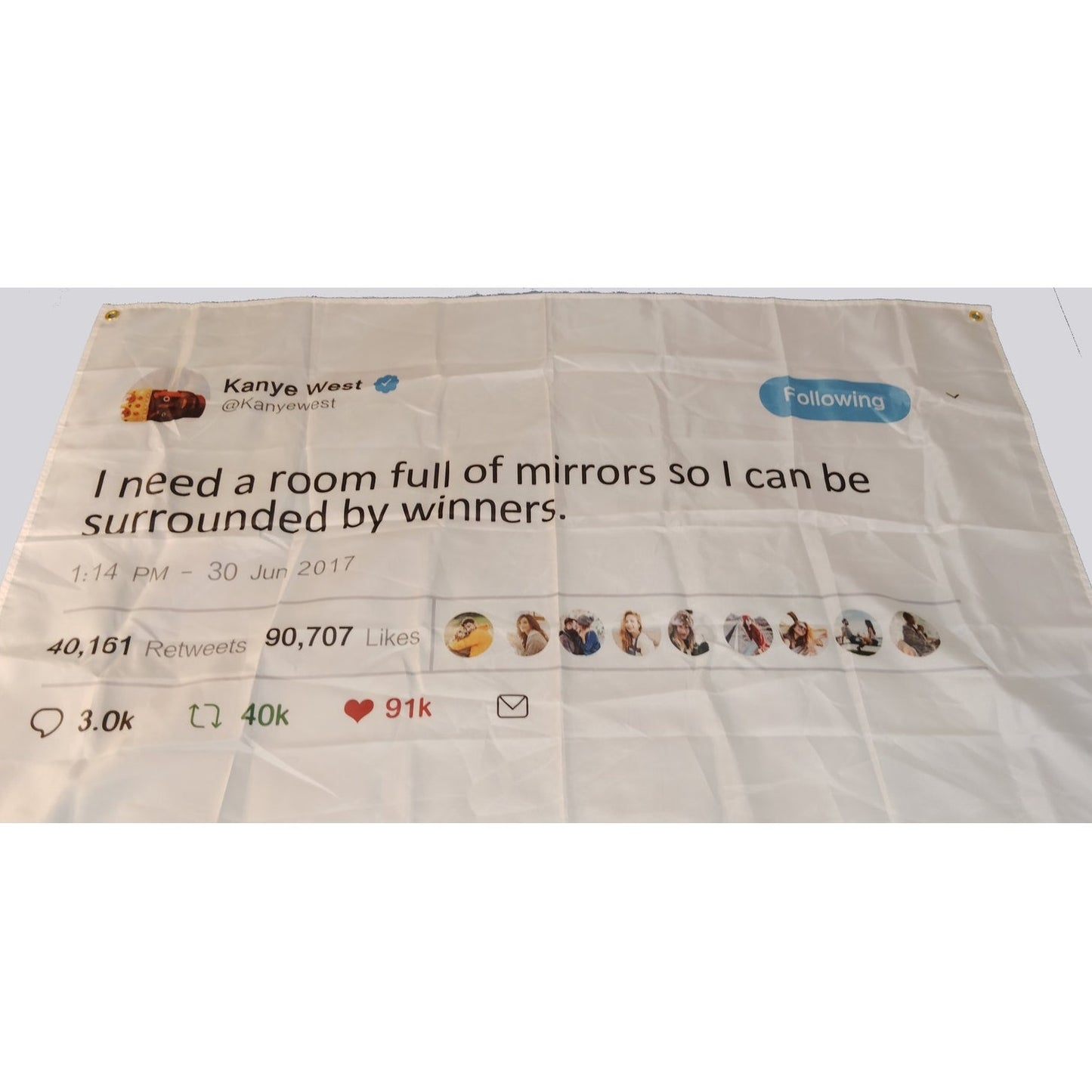 Kanye West Tweet Flag 3x5 ft Wall Banner Dorm Room Decor w/ Brass Grommets